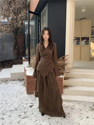 Blouse & Skirt Two Piece Set