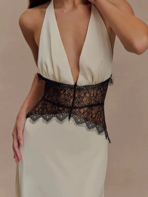 Halter Neck Backless Maxi Dress