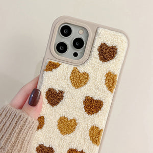 Hearts Fuzzy iPhone Case