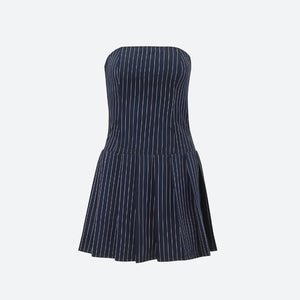 Striped Strapless Mini Dress