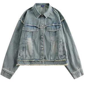 Butterfly Patch Y2K Denim Jacket