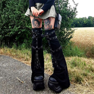 Grunge Aesthetic Flare Leg Warmers