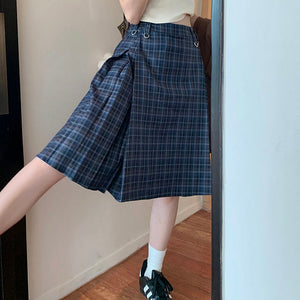 Preppy Style Checkered Kilt Skirt