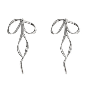 Silver Bow Earrings