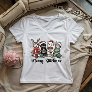 Merry Stitchmas Lady V-neck