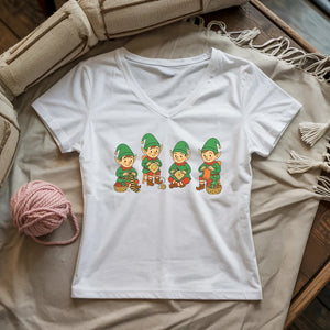 Santa’s Stitch Squad Lady V-neck