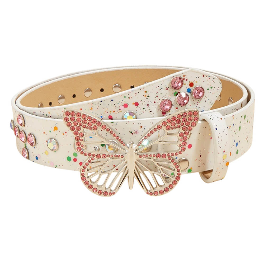 2000s Butterfly Rhinestone Buckle Belt