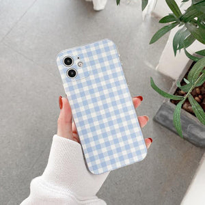 Baby Blue Plaid iPhone Case