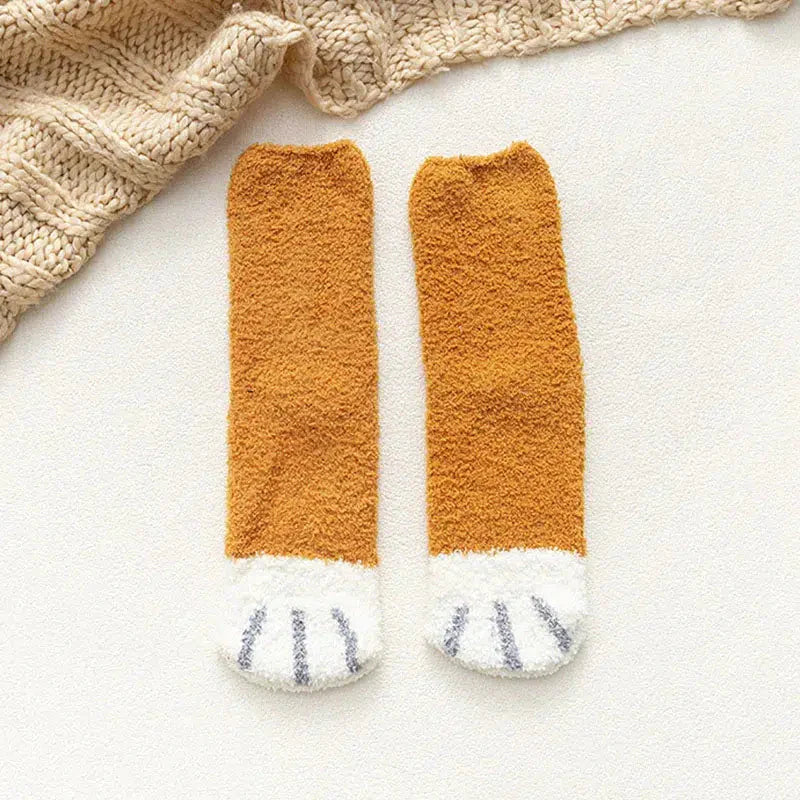 Cat Paw Plush Socks