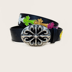 Colorful Cross Buckle Belt