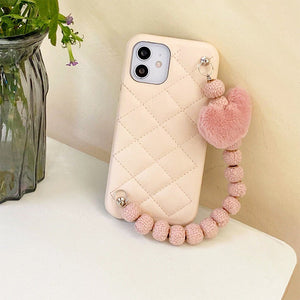 Fluffy Heart Chain iPhone Case