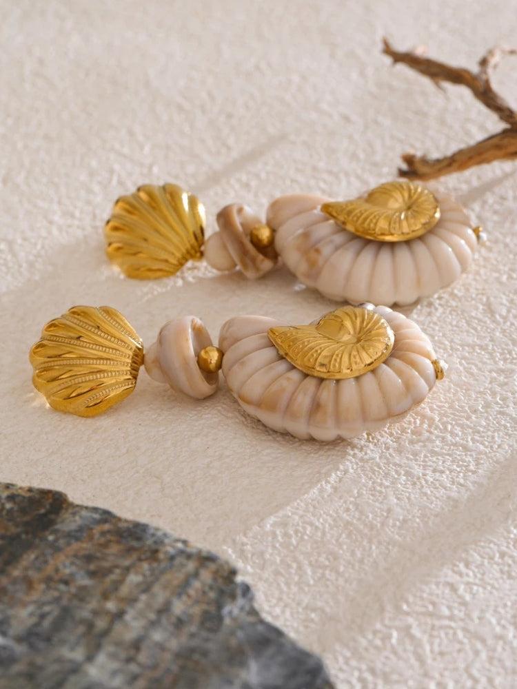 Golden Seashell Earrings