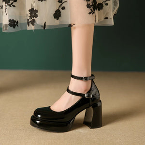 Patent Leather Mary Jane High Heels