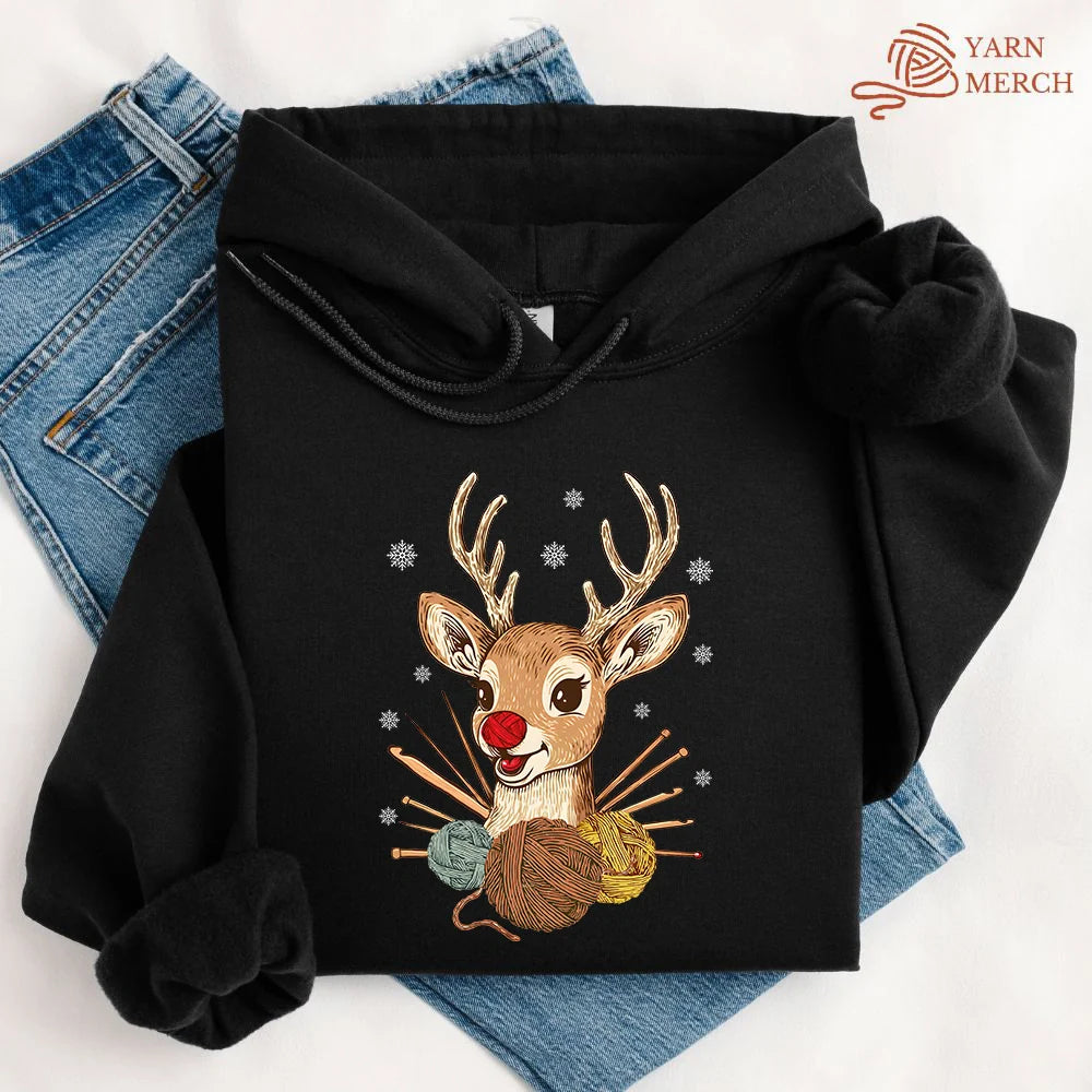 Red Nose Yarndeer Hoodie
