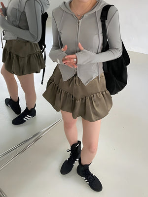 Satin Bubble Mini Skirt