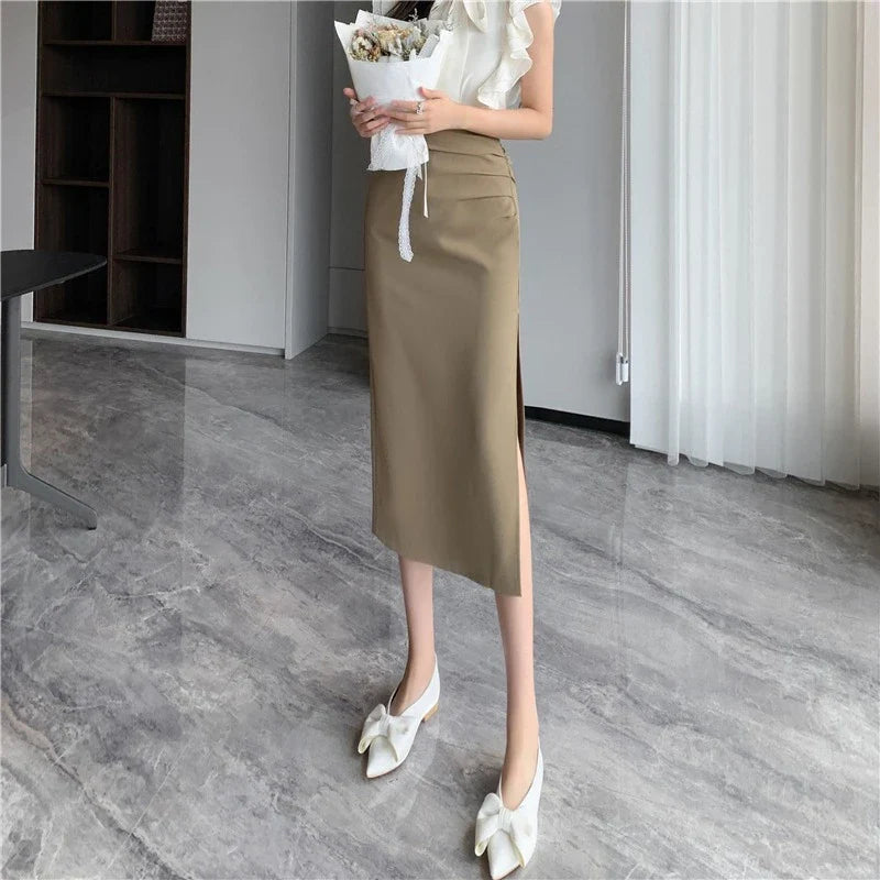 Side Slit Midi Skirt