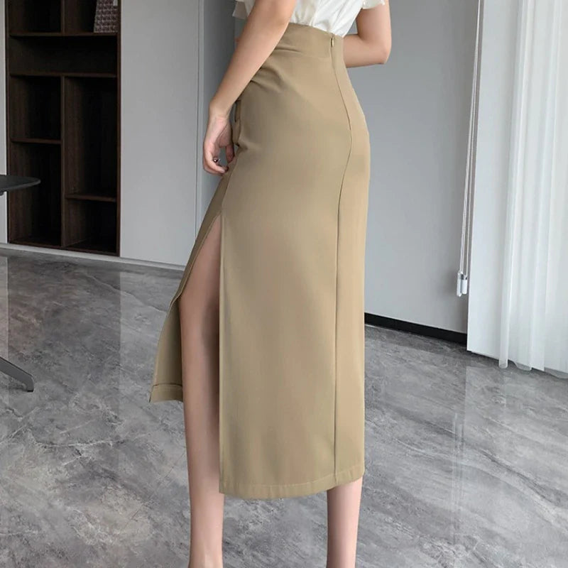 Side Slit Midi Skirt