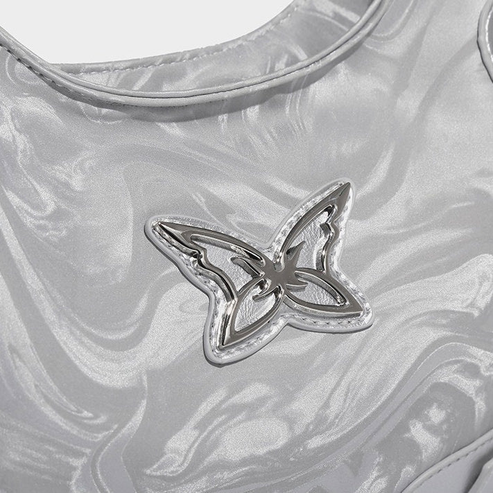 Silver Butterfly Shoulder Bag