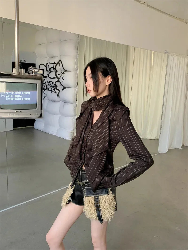 Striped Neck Tie Shirt