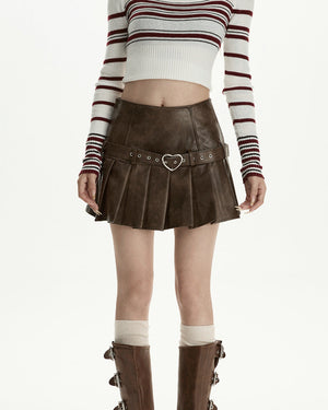 Love Bites Leather Pleated Skirt