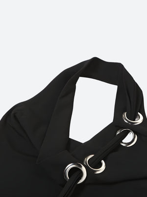 Y2K Eyelets Halter Neck Top
