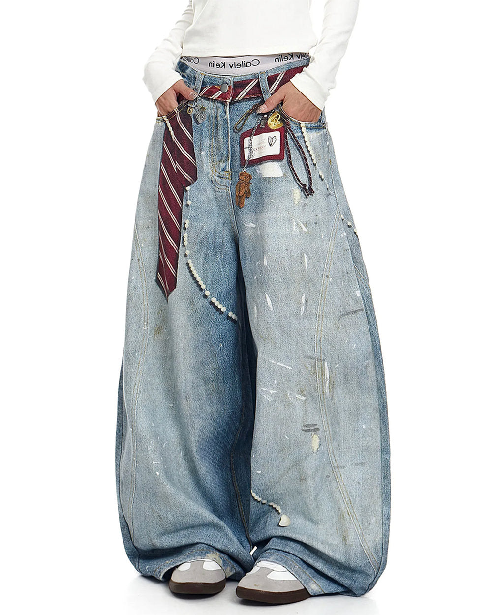 Social Rebel Layered Baggy Jeans