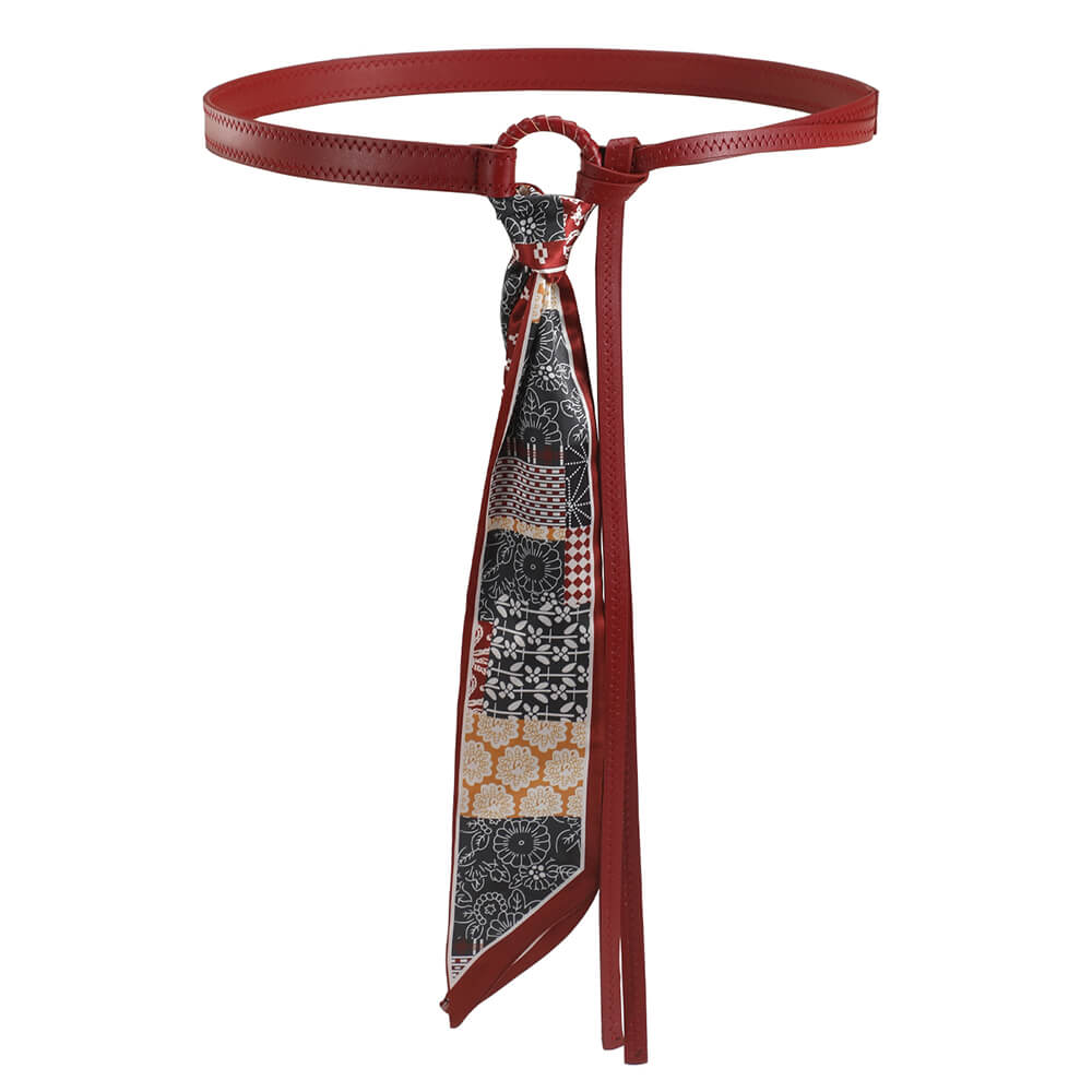 Indie Kid Patchwork Silk Tie Belt