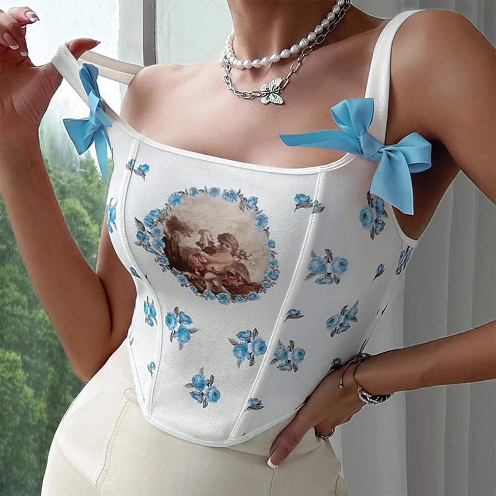 Angelcore Bow Straps Corset