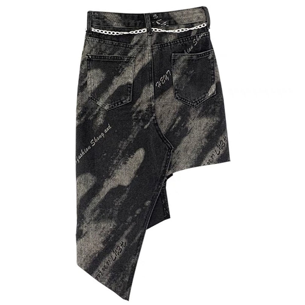 Grunge Aesthetic Asymmetric Skirt
