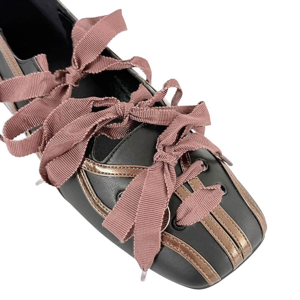 Balletcore Ribbon-Laced Flats