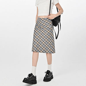 Gossip Goes Around Plaid Midi Skirt