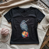 Crochet Crow Lady V-neck