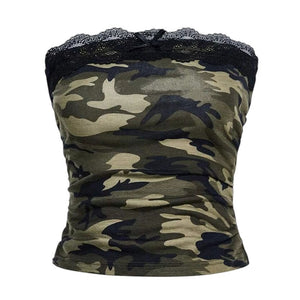 Camouflage Lace Tube Top