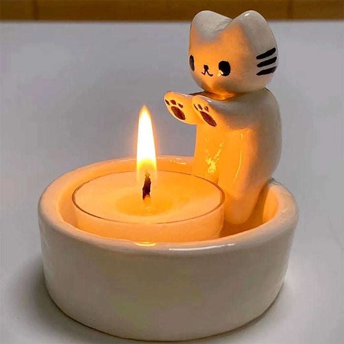 Cat Warming Paws Candle Holder