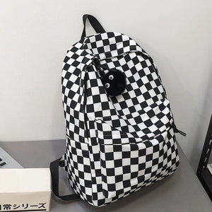 Checkered Canvas Backpack