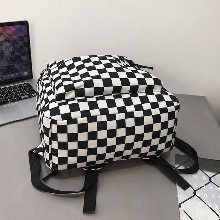 Checkered Canvas Backpack