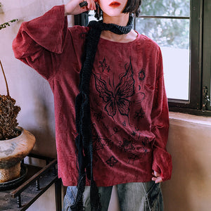 Fairycore Aesthetic Butterfly Print Top