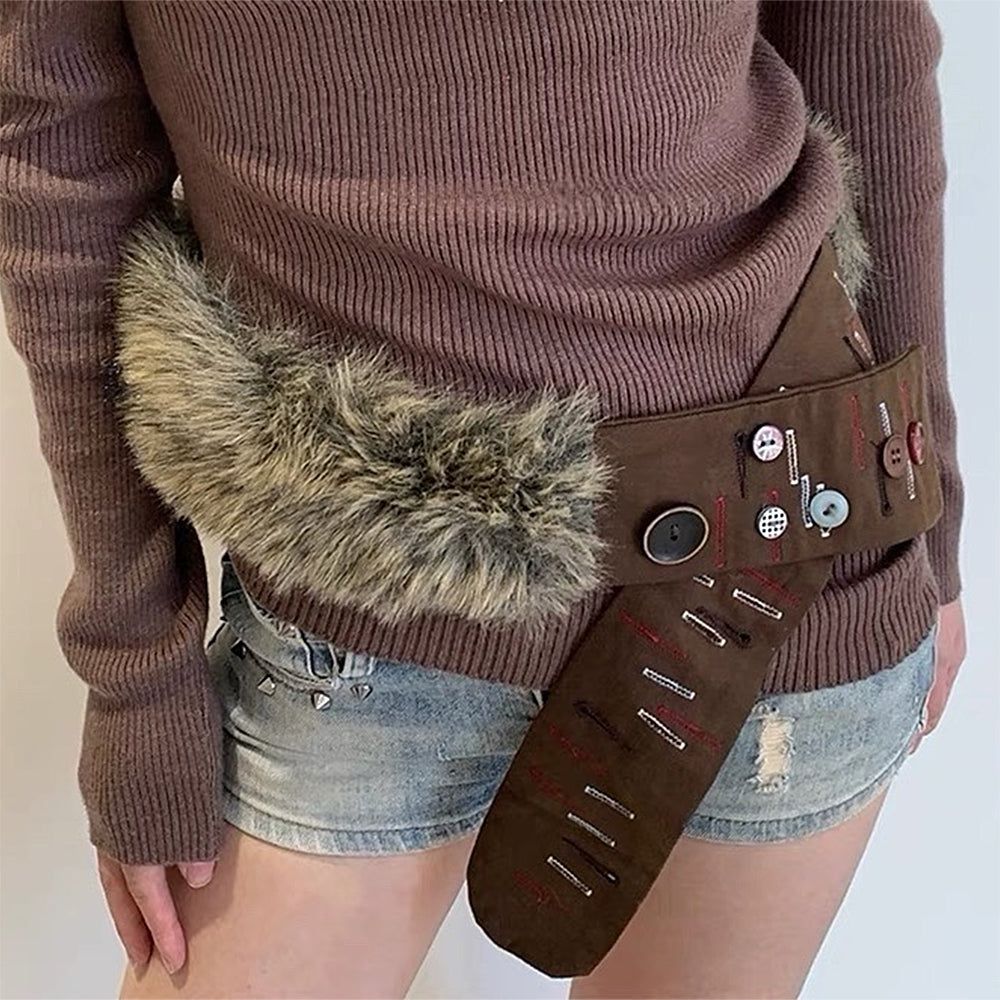 Wild West Fur Statement Belt