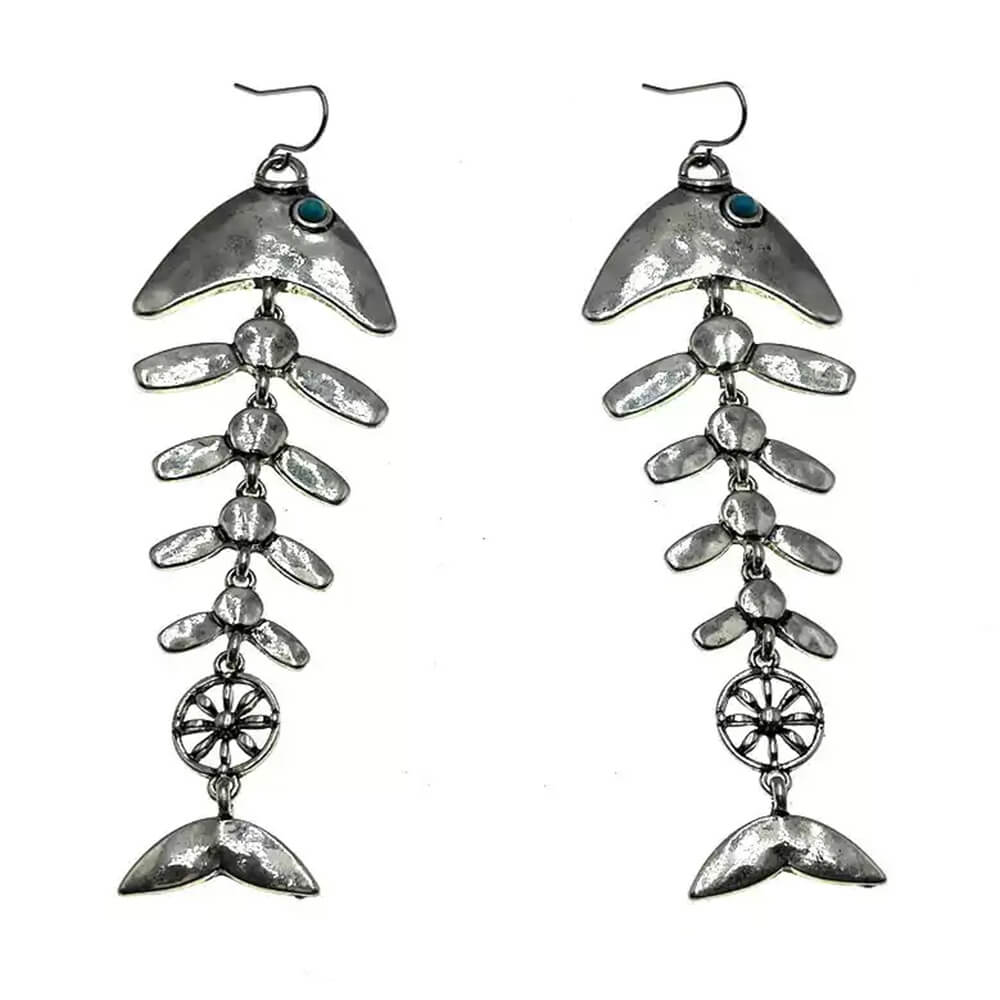 Fishbone Drop Earrings