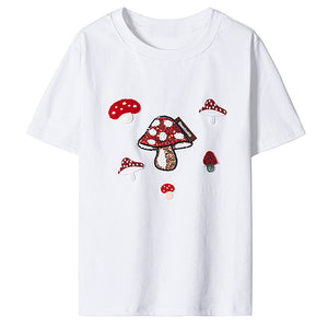 Forest Fairy Mushroom Sequin T-Shirt