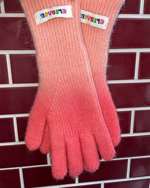 Gradient Ribbed Gloves