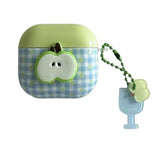 Green Apple Checkered AirPods Case