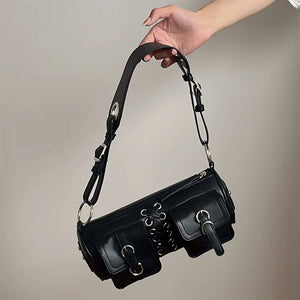Grunge Lace Up Underarm Bag