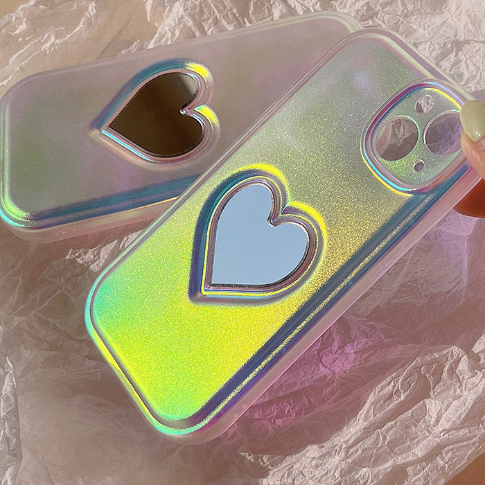 Holographic Heart Mirror iPhone Case
