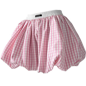 Pink Gingham Balloon Skirt