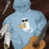 Cat Playing French Horn Hoodie
