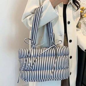 Puffer Striped Shoulder Bag