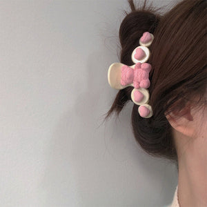 Soft Girl Bow Hair Claw