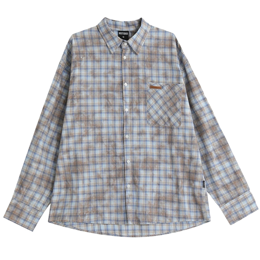 Soft Girl Plaid Button-Up Shirt