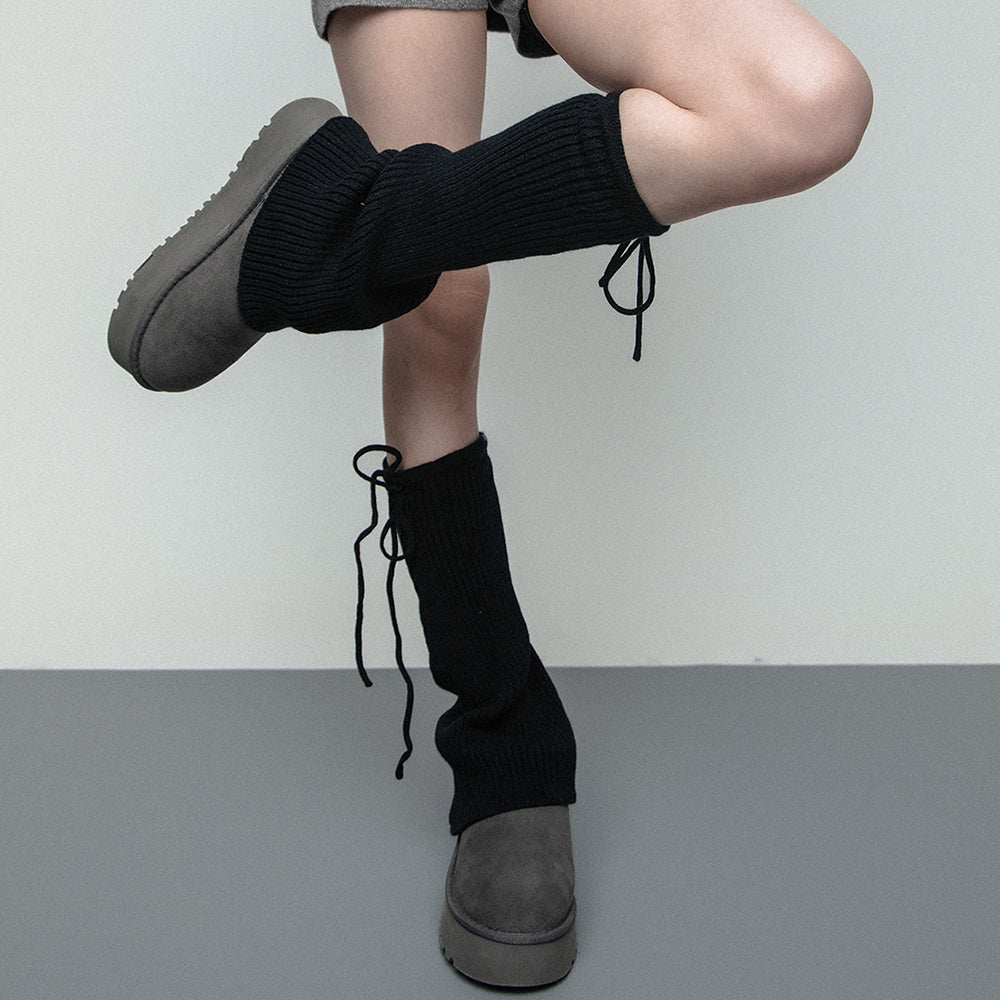 Soft Girl Ribbed Leg Warmers